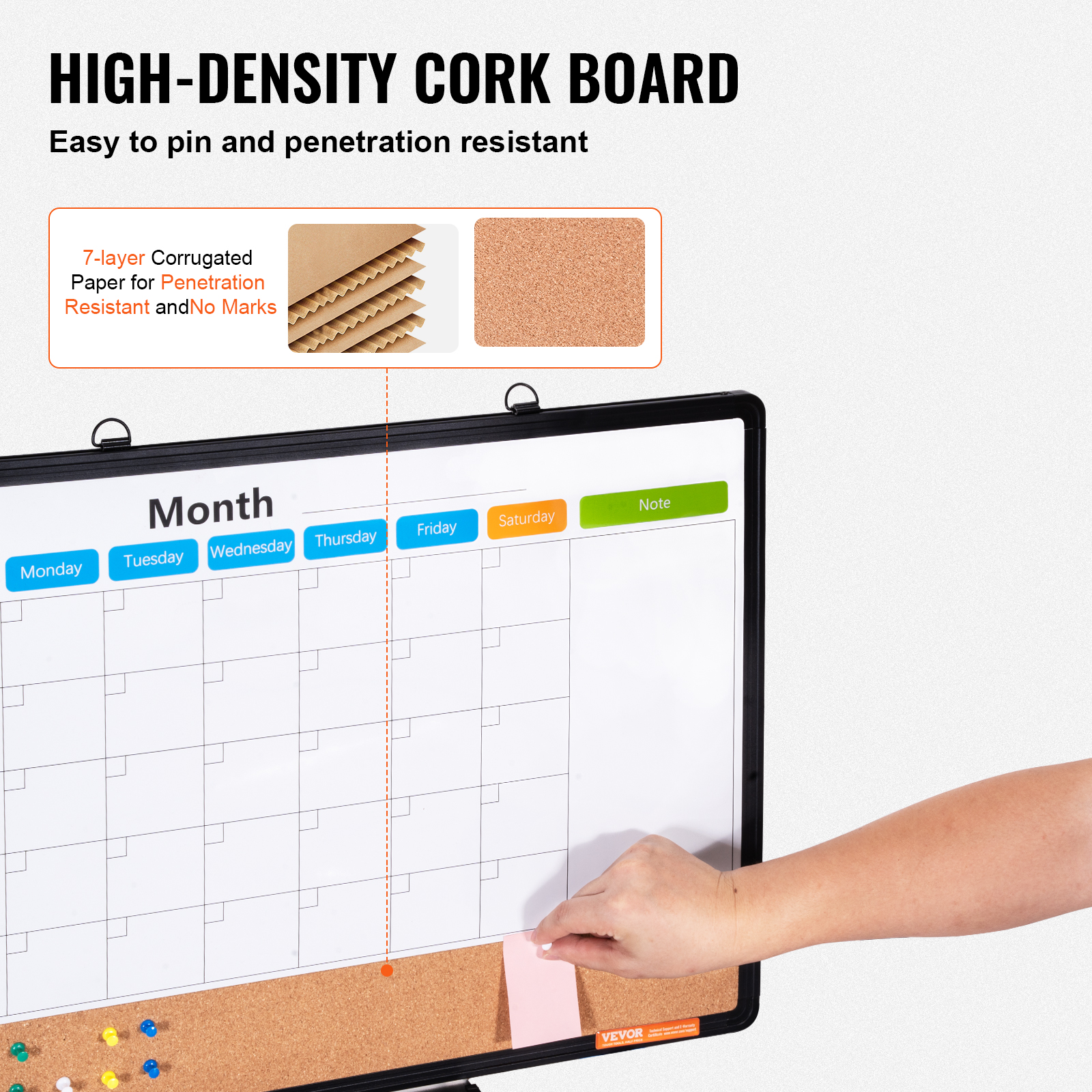 24x18-48x36inch Whiteboard Cork Board Combo with Aluminum Frame for School Home - Picture 28 of 120