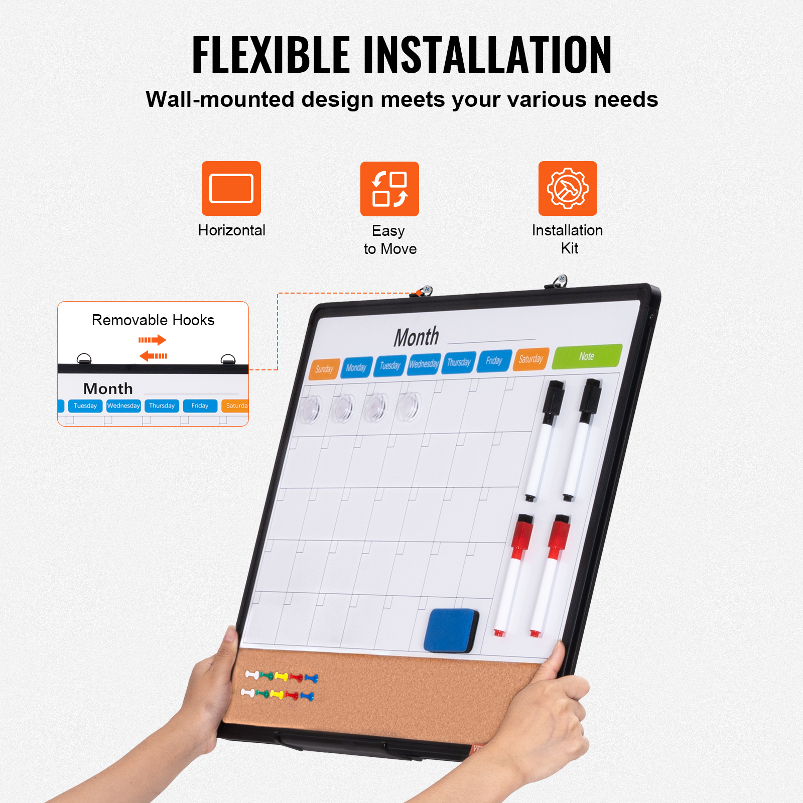 24x18-48x36inch Whiteboard Cork Board Combo with Aluminum Frame for School Home - Picture 29 of 120
