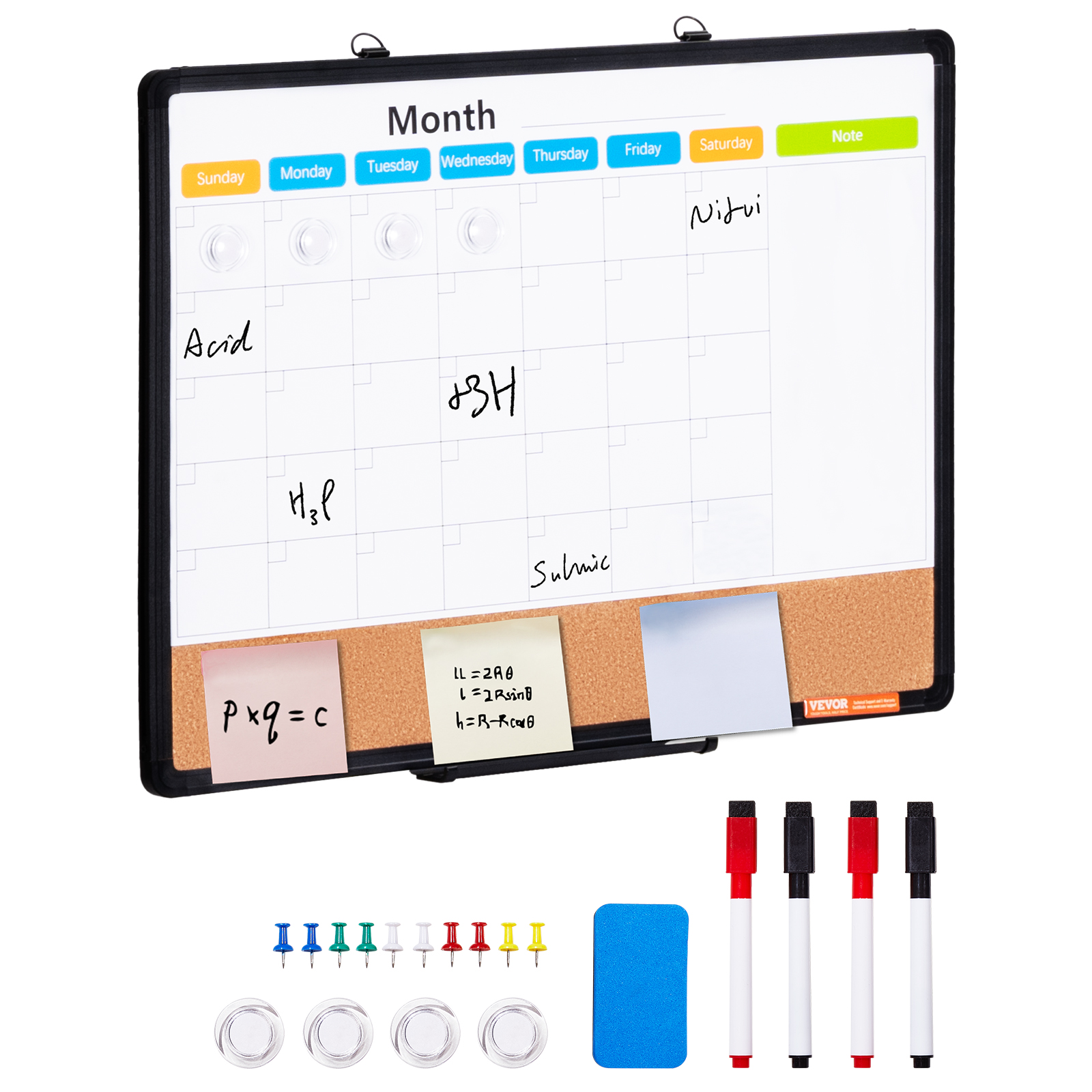 24x18-48x36inch Whiteboard Cork Board Combo with Aluminum Frame for School Home - Picture 25 of 120