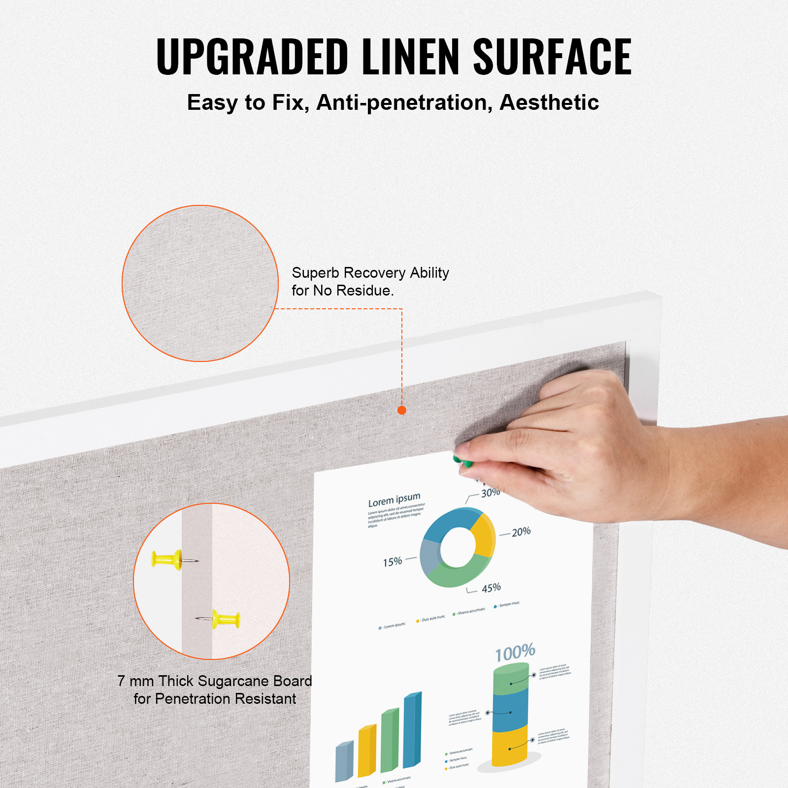 24x18-48x36inch Whiteboard Cork Board Combo with Aluminum Frame for School Home - Picture 39 of 120