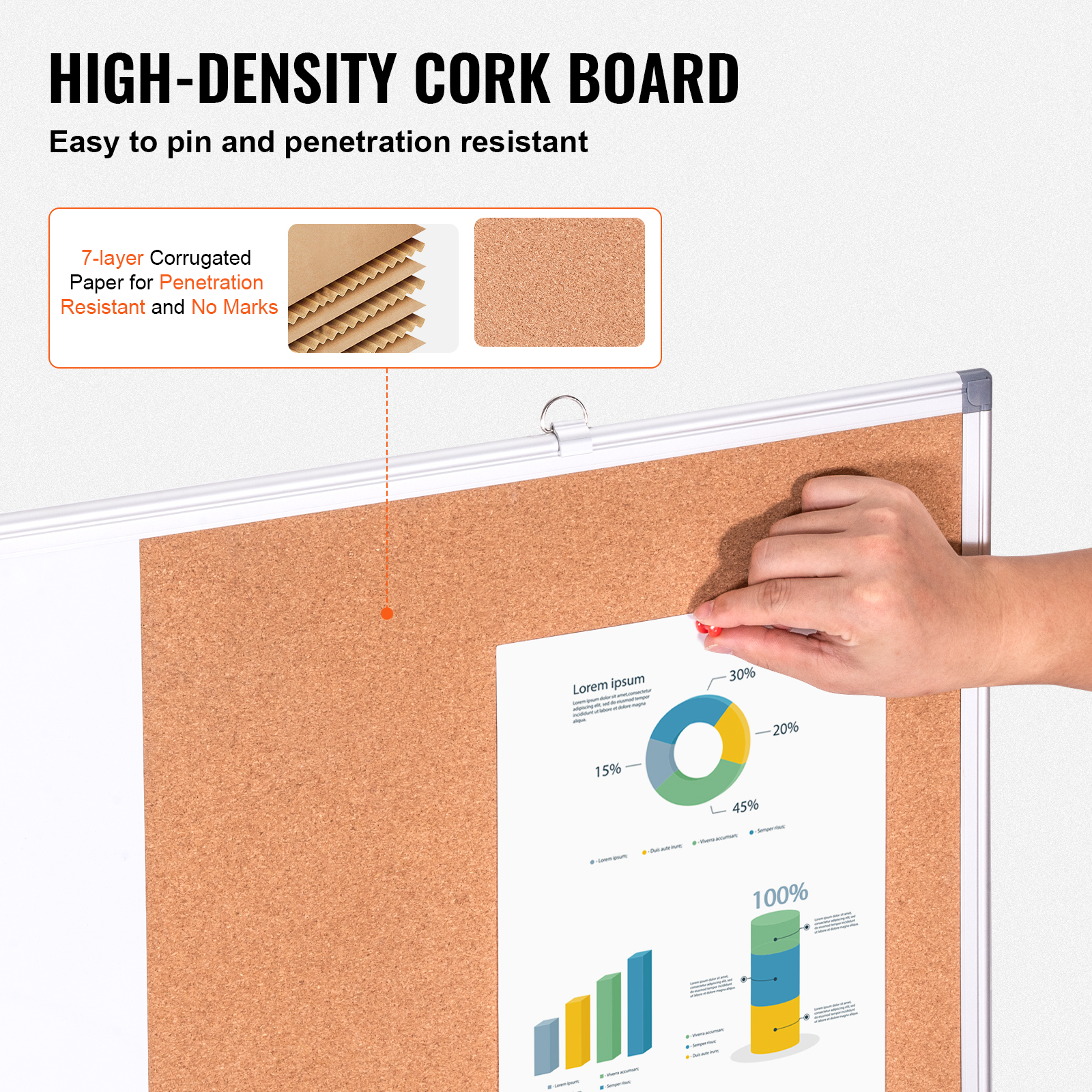 24x18-48x36inch Whiteboard Cork Board Combo with Aluminum Frame for School Home - Picture 52 of 120