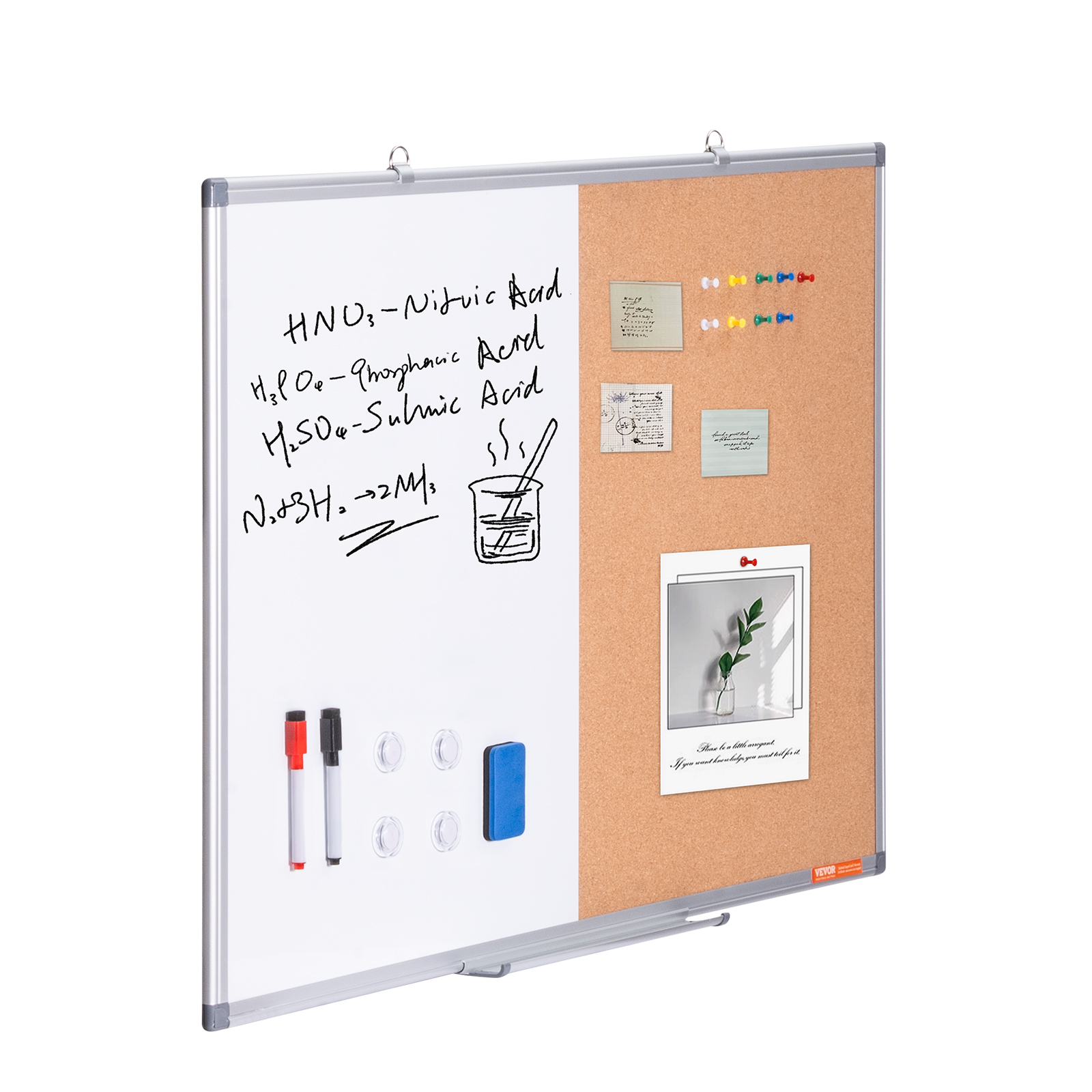 24x18-48x36inch Whiteboard Cork Board Combo with Aluminum Frame for School Home - Picture 60 of 120