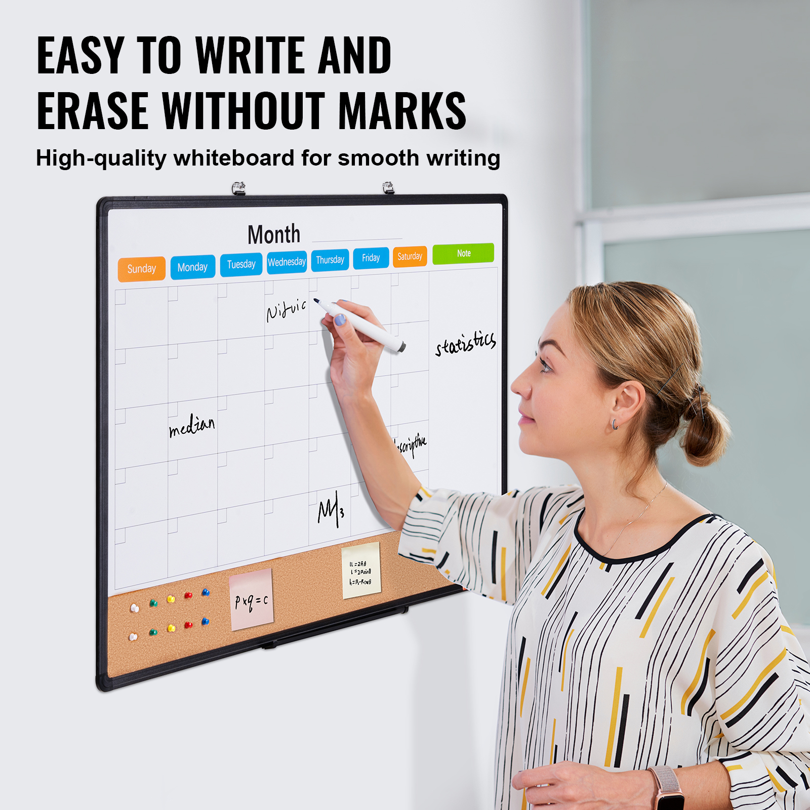 24x18-48x36inch Whiteboard Cork Board Combo with Aluminum Frame for School Home - Picture 63 of 120