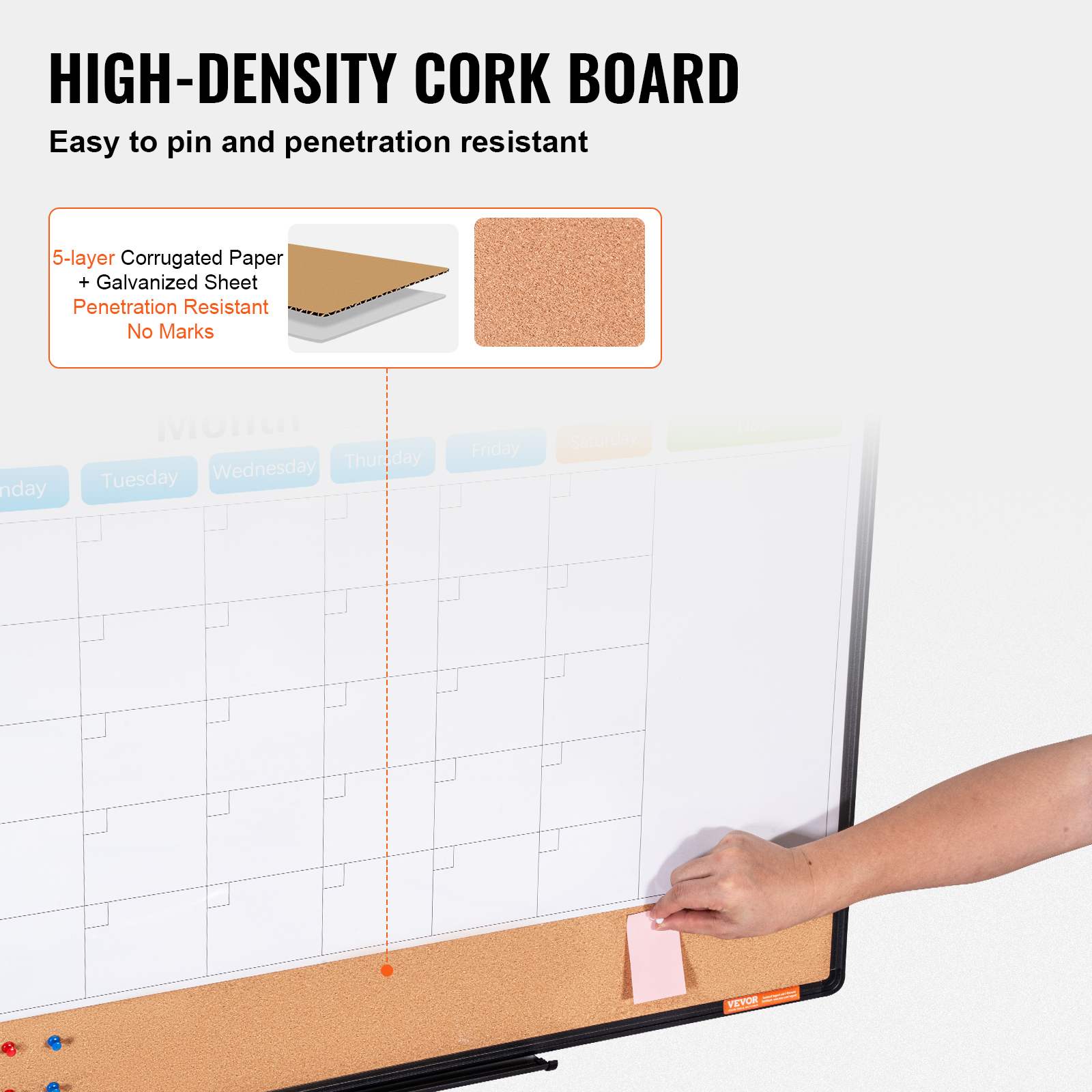 24x18-48x36inch Whiteboard Cork Board Combo with Aluminum Frame for School Home - Picture 64 of 120