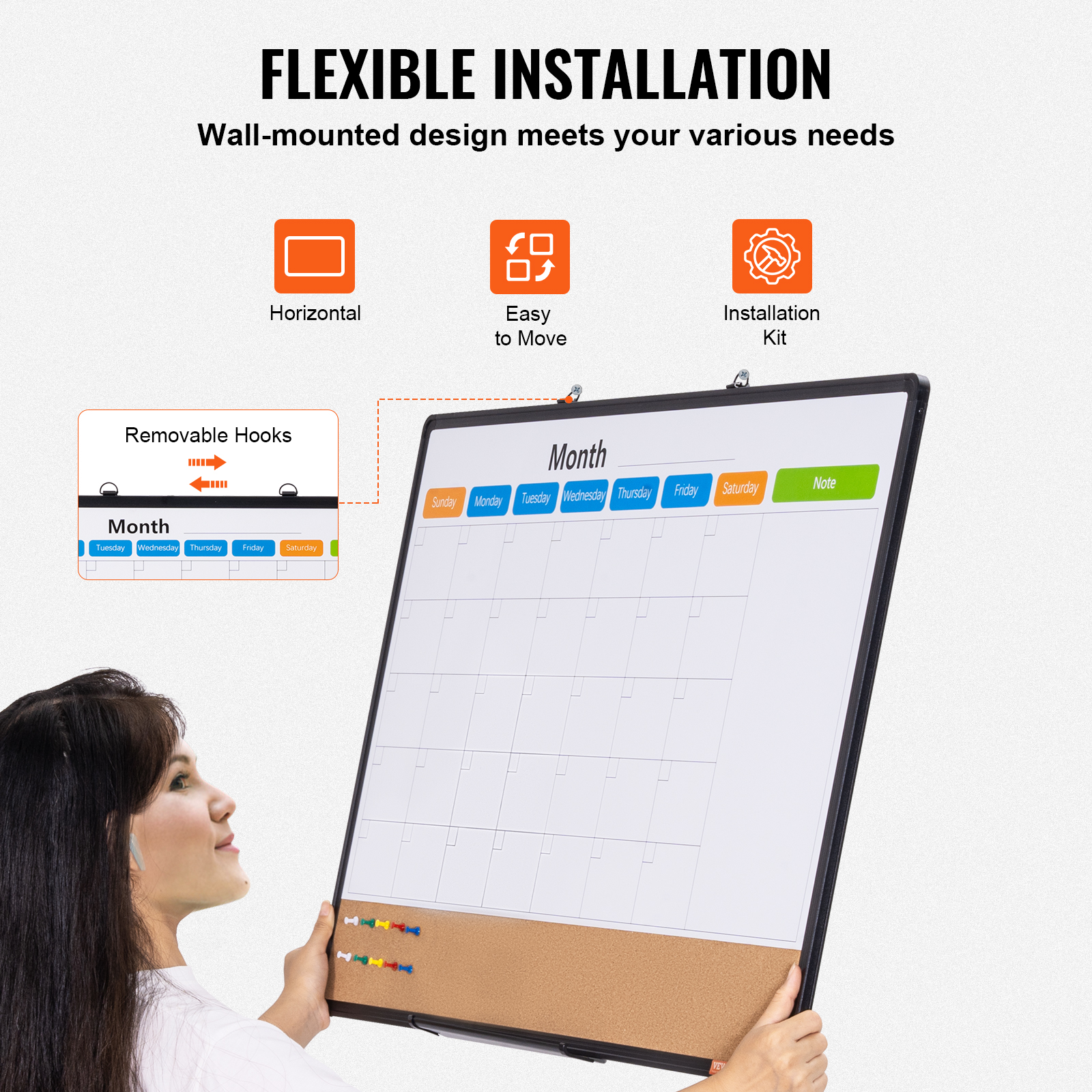 24x18-48x36inch Whiteboard Cork Board Combo with Aluminum Frame for School Home - Picture 65 of 120
