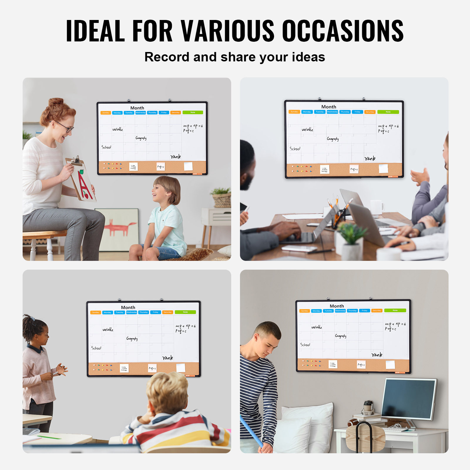 24x18-48x36inch Whiteboard Cork Board Combo with Aluminum Frame for School Home - Picture 66 of 120