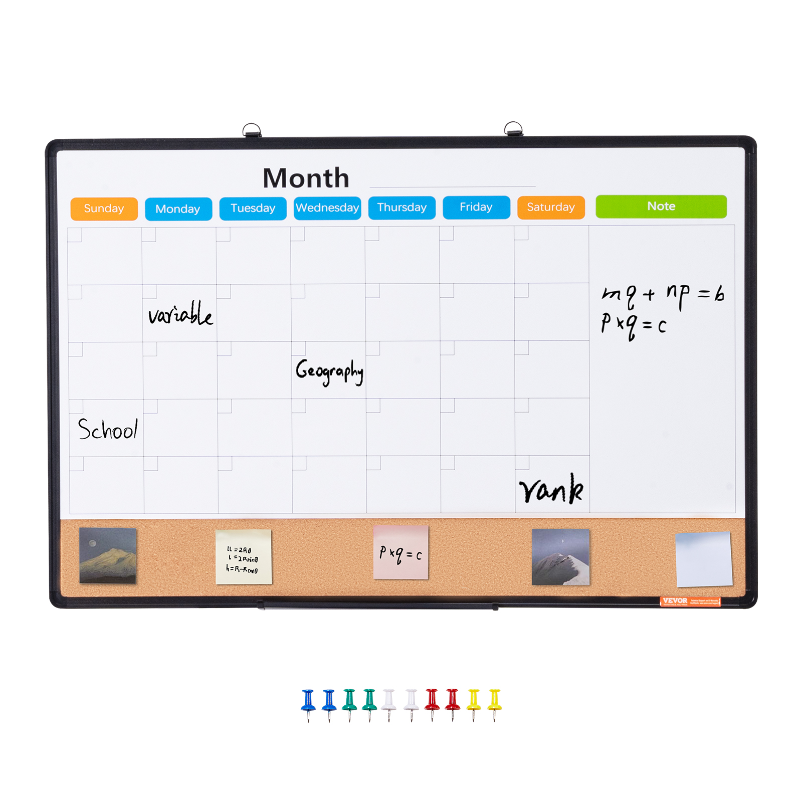 24x18-48x36inch Whiteboard Cork Board Combo with Aluminum Frame for School Home - Picture 69 of 120