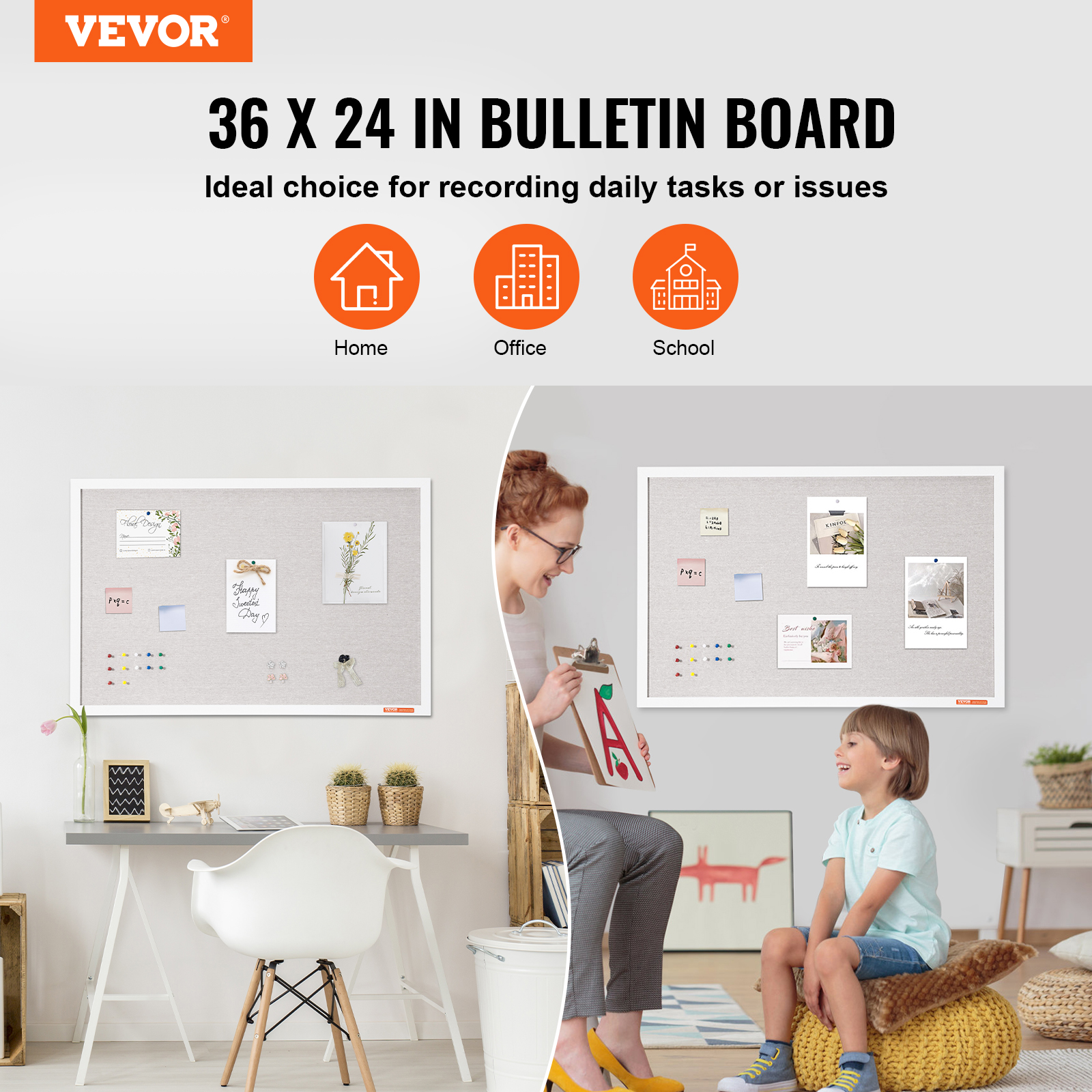 24x18-48x36inch Whiteboard Cork Board Combo with Aluminum Frame for School Home - Picture 74 of 120