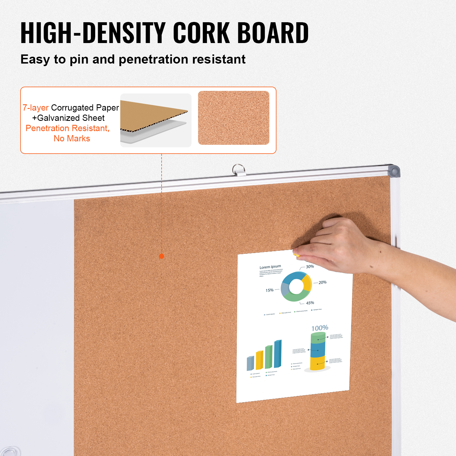 24x18-48x36inch Whiteboard Cork Board Combo with Aluminum Frame for School Home - Picture 88 of 120