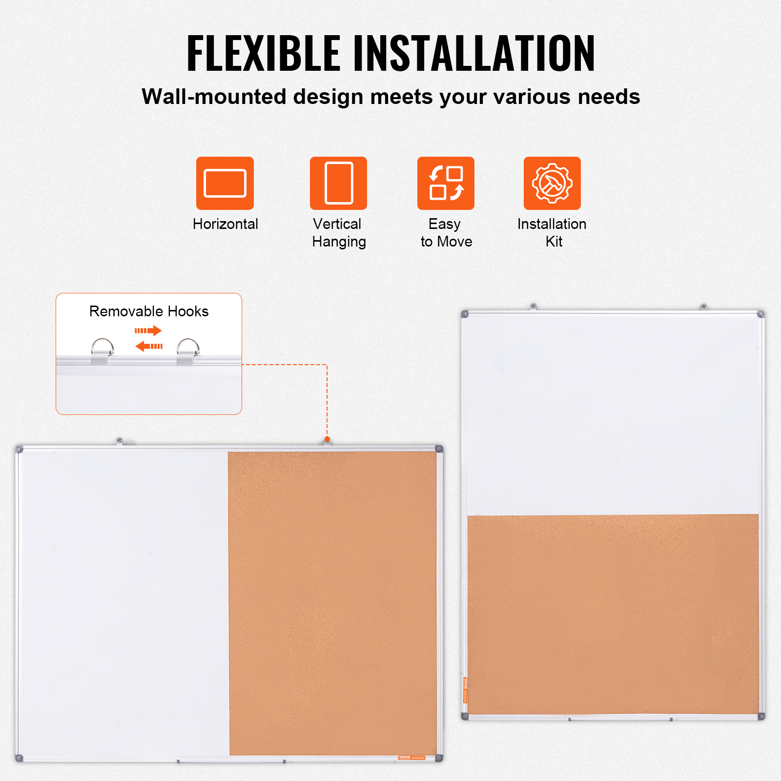 24x18-48x36inch Whiteboard Cork Board Combo with Aluminum Frame for School Home - Picture 89 of 120