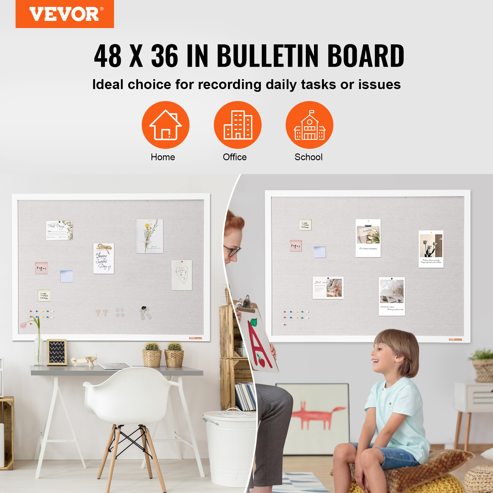 24x18-48x36inch Whiteboard Cork Board Combo with Aluminum Frame for School Home - Picture 98 of 120