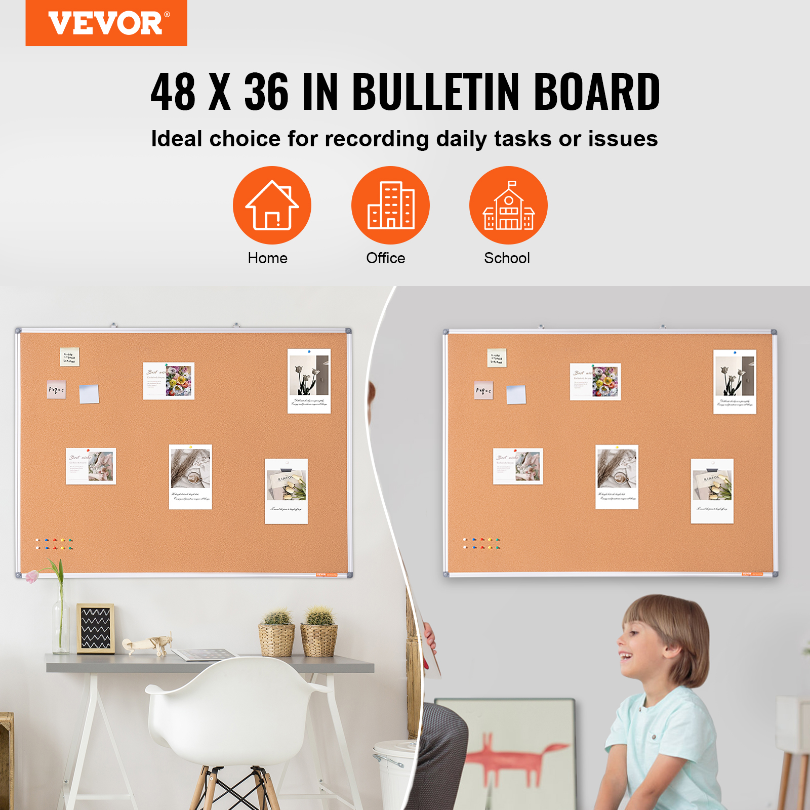 24x18-48x36inch Whiteboard Cork Board Combo with Aluminum Frame for School Home - Picture 110 of 120