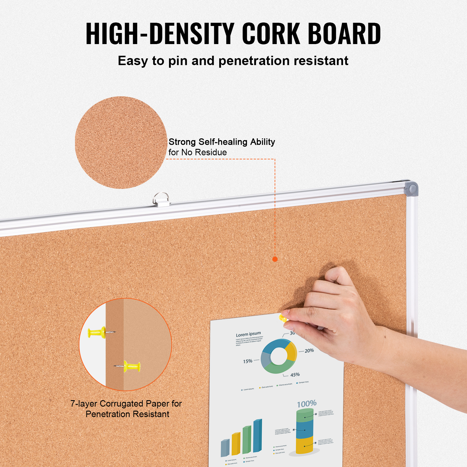 24x18-48x36inch Whiteboard Cork Board Combo with Aluminum Frame for School Home - Picture 111 of 120