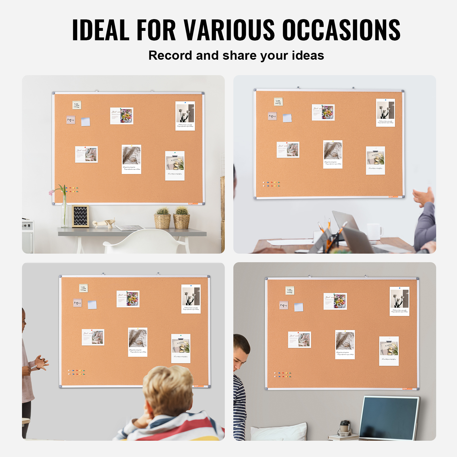 24x18-48x36inch Whiteboard Cork Board Combo with Aluminum Frame for School Home - Picture 114 of 120