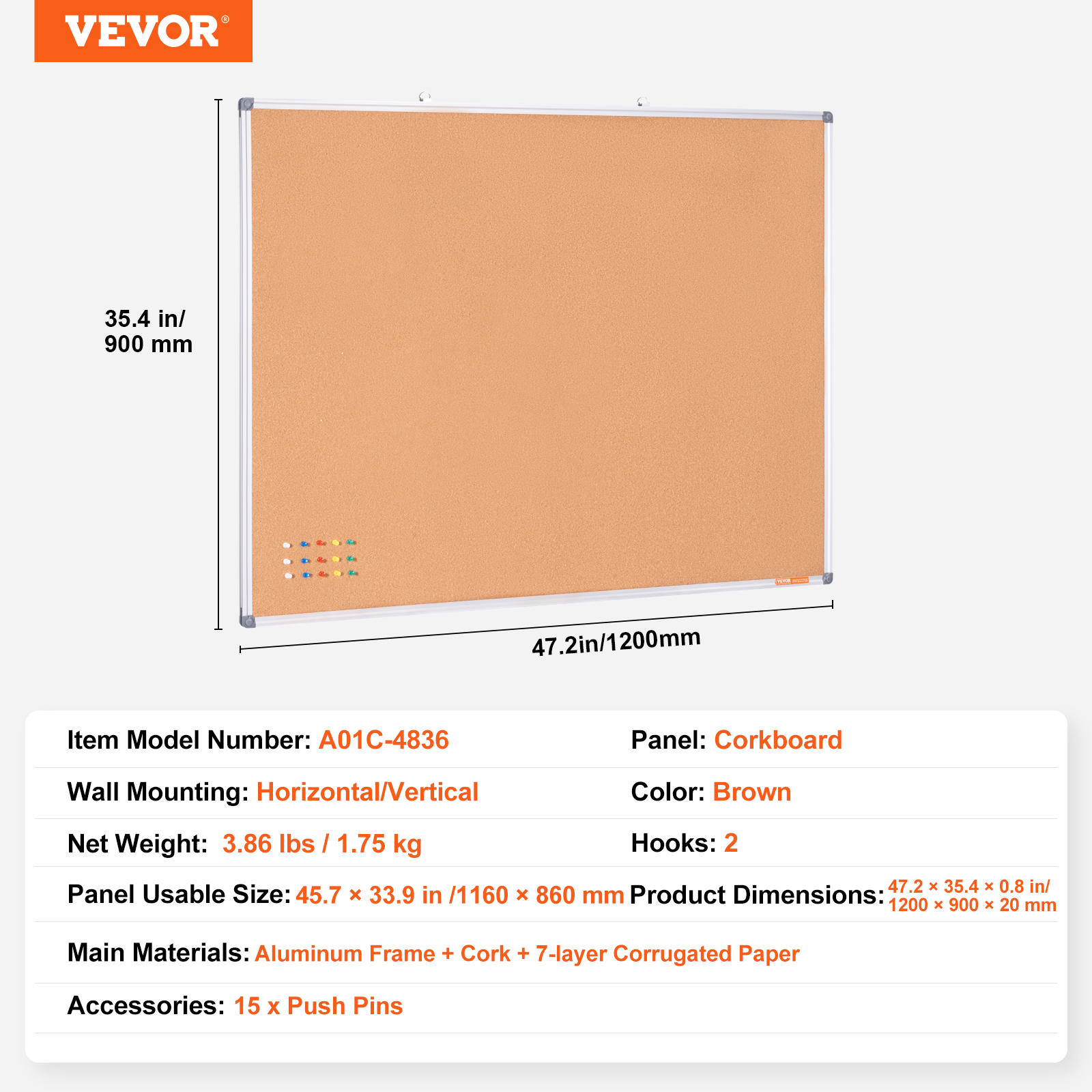 24x18-48x36inch Whiteboard Cork Board Combo with Aluminum Frame for School Home - Picture 115 of 120