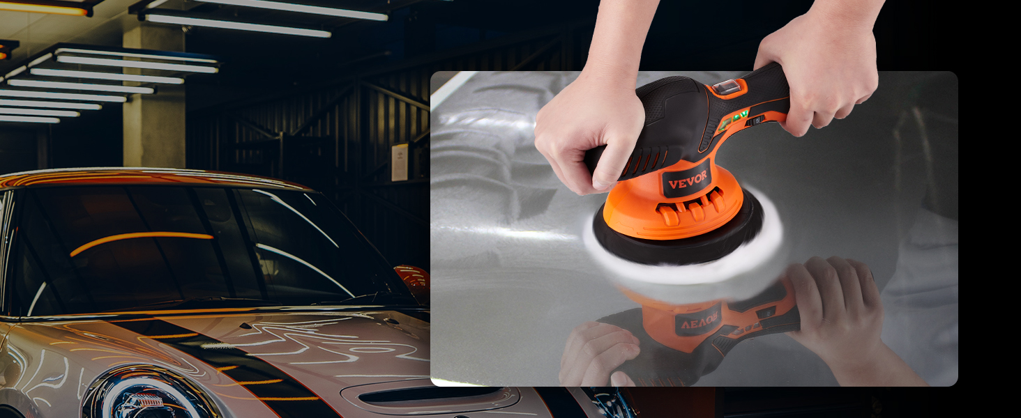 Professional Equipment For Automotive Body Polishing At The Car