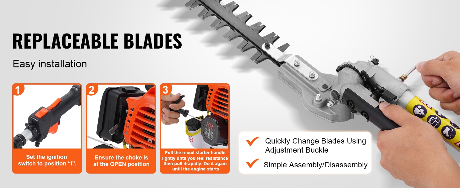 6-in-1 Multi-Function Gas Powered Trimmer - 52CC 2-Stroke Engine, Hedge Trimmer, Weed Eater, Brush Cutter 2 thumbnail image