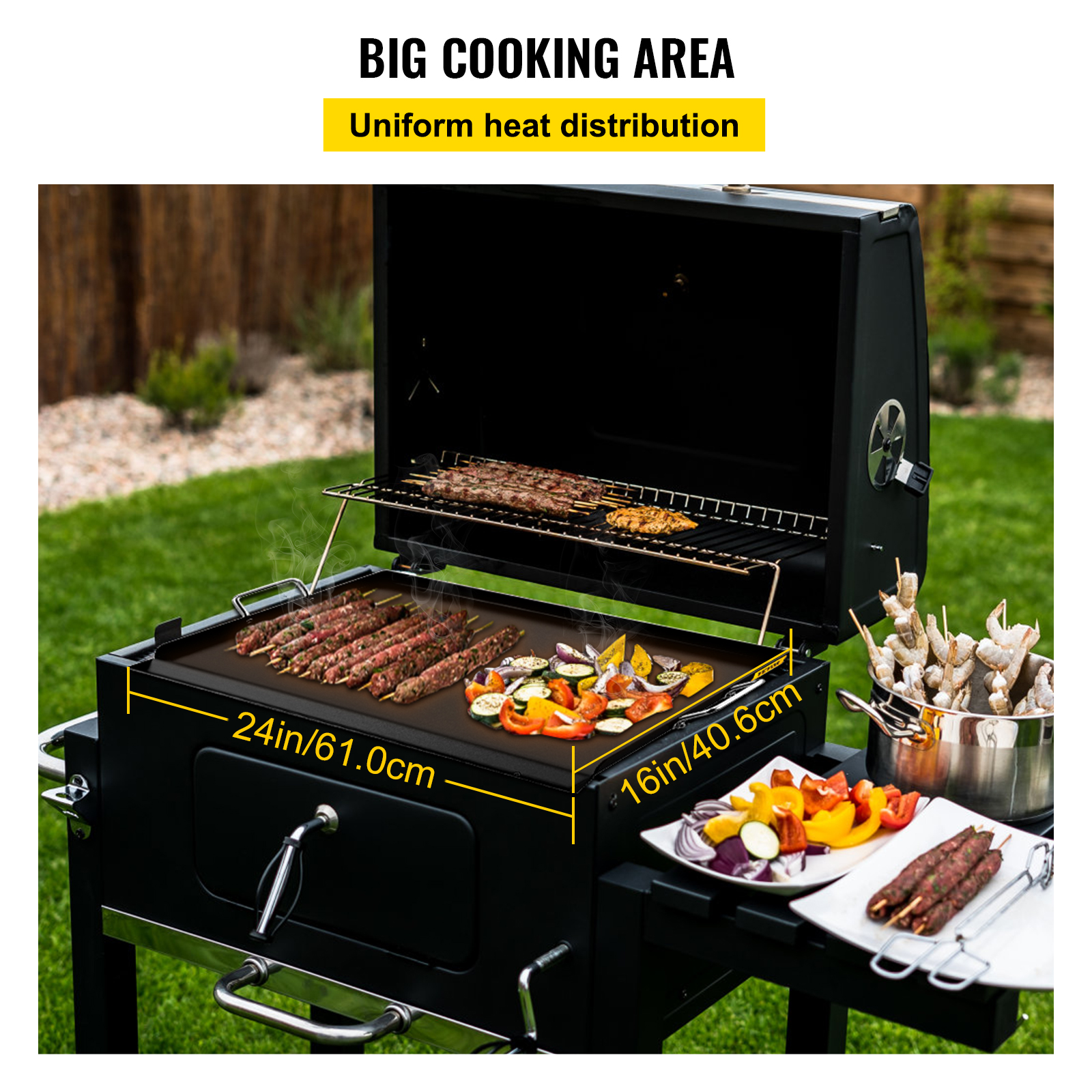 Flat top outlet cooking grill