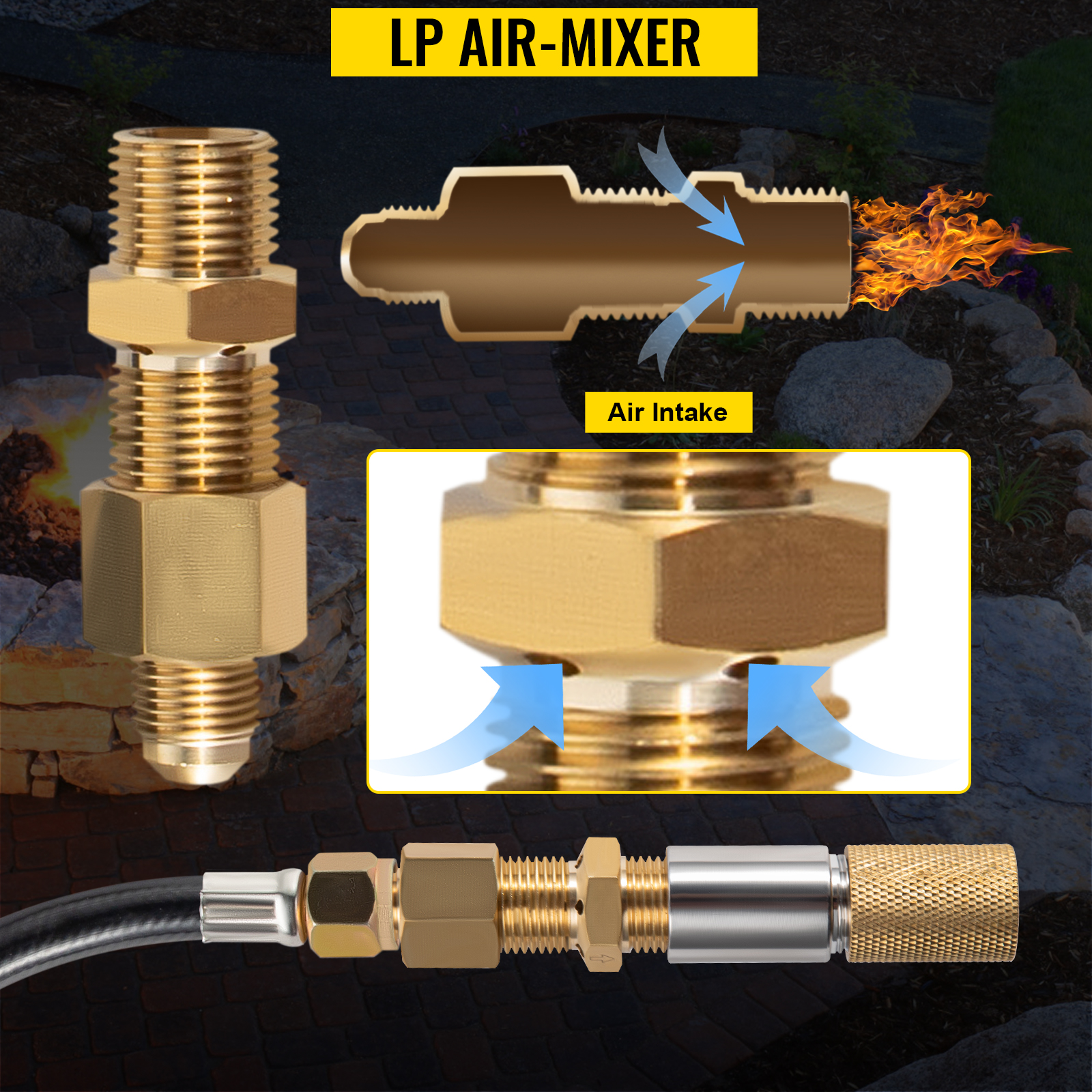 VEVOR Fire Pit Installation Kit, 90K BTU Max Propane Fire Pit Hose Kit