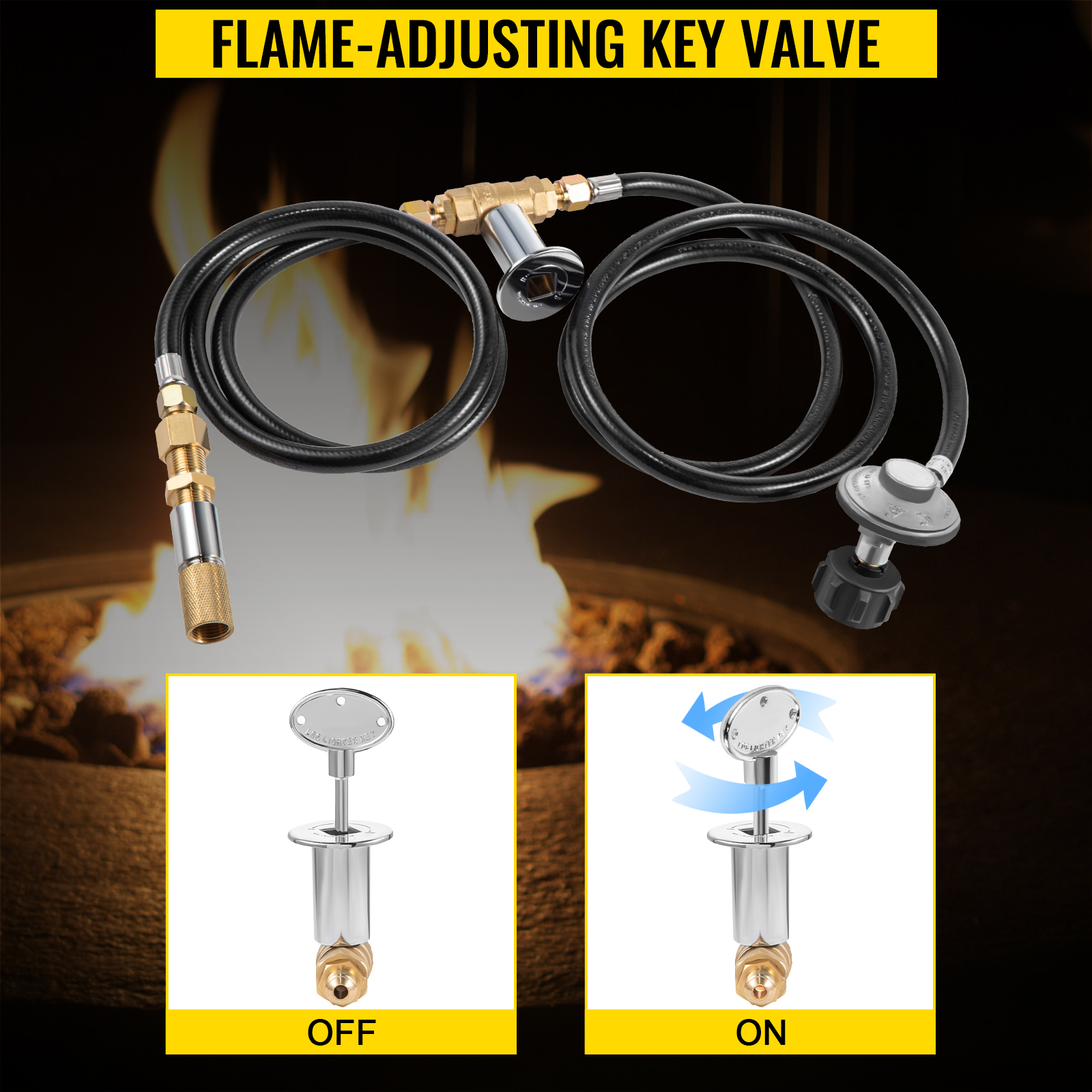 VEVOR Fire Pit Installation Kit, 90K BTU Max Propane Fire Pit Hose Kit