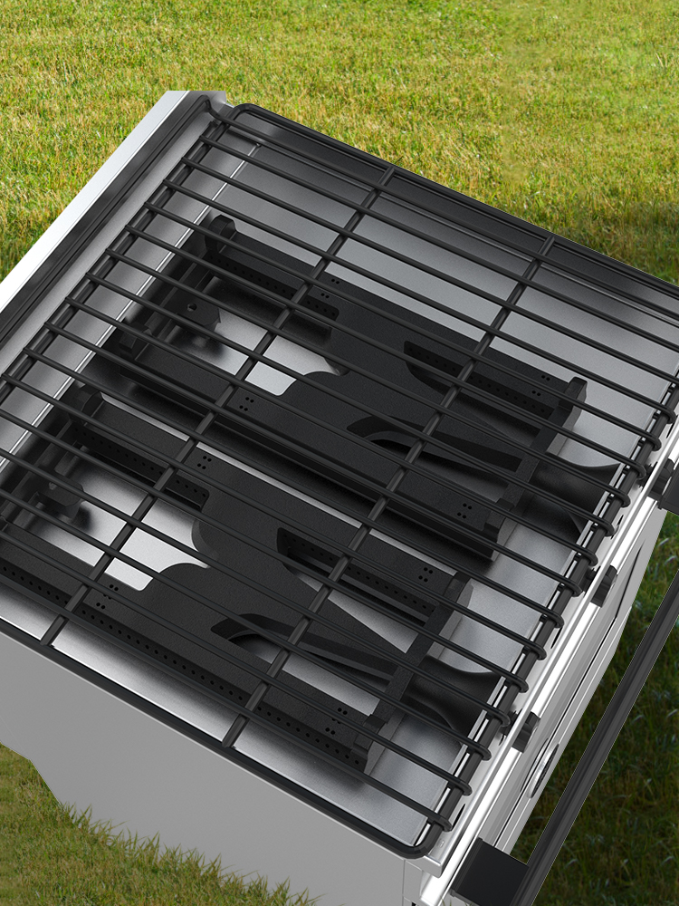 VEVOR Grill Burners, Cast Iron BBQ Burners Replacement, 2 Packs Grill Burner Replacement, Flame