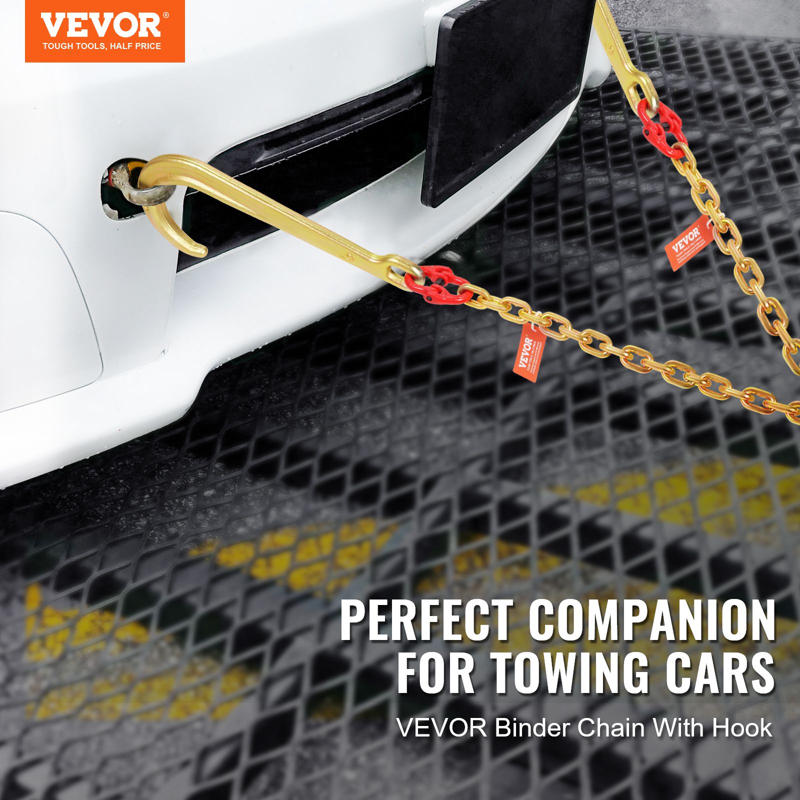 VEVOR 3/8" 5/16" Tow Chain J Hook G80 2ft, 3ft, 6ft V-Chain Wrecker Grab Hooks - Picture 64 of 74