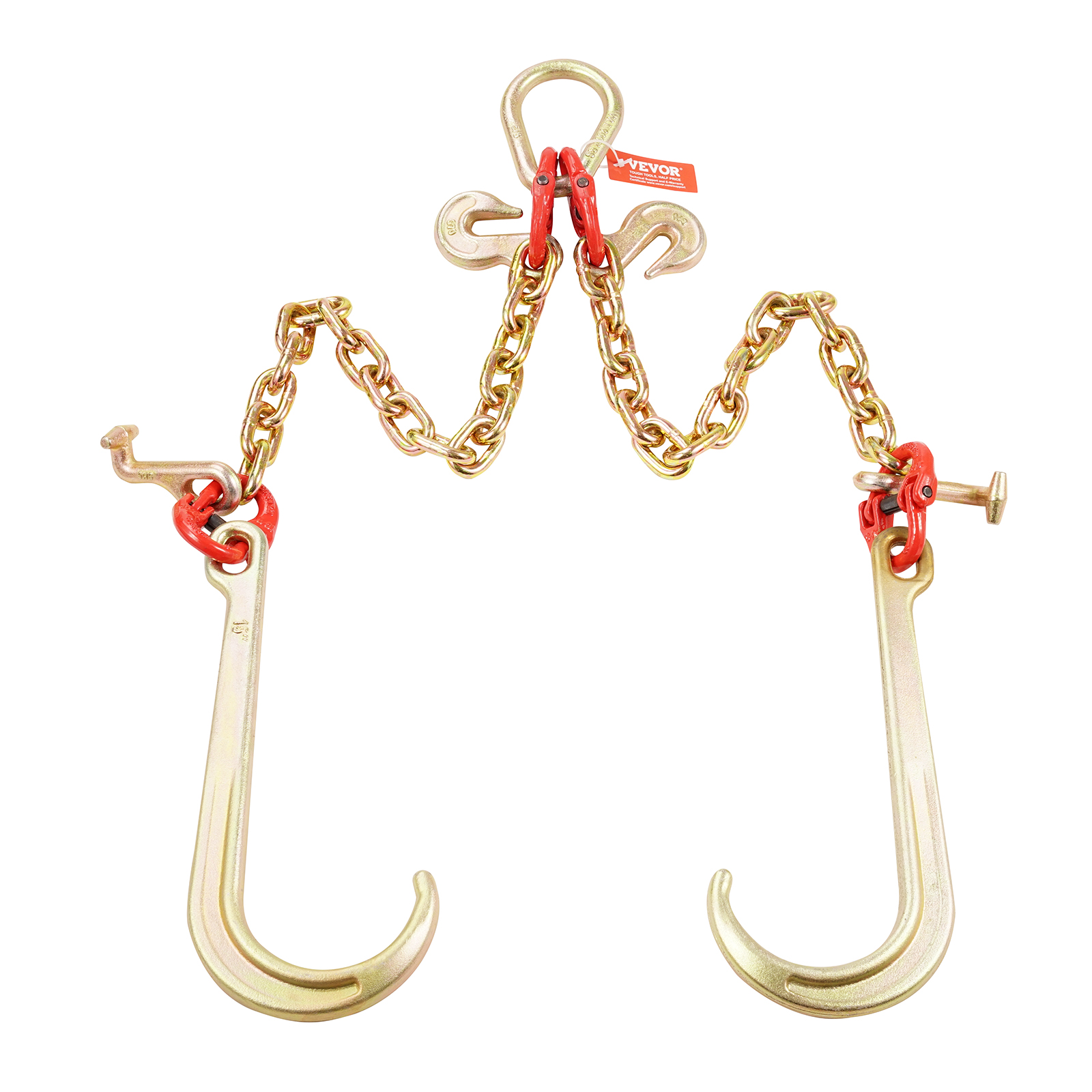 VEVOR 3/8" 5/16" Tow Chain J Hook G80 2ft, 3ft, 6ft V-Chain Wrecker Grab Hooks - Picture 12 of 74