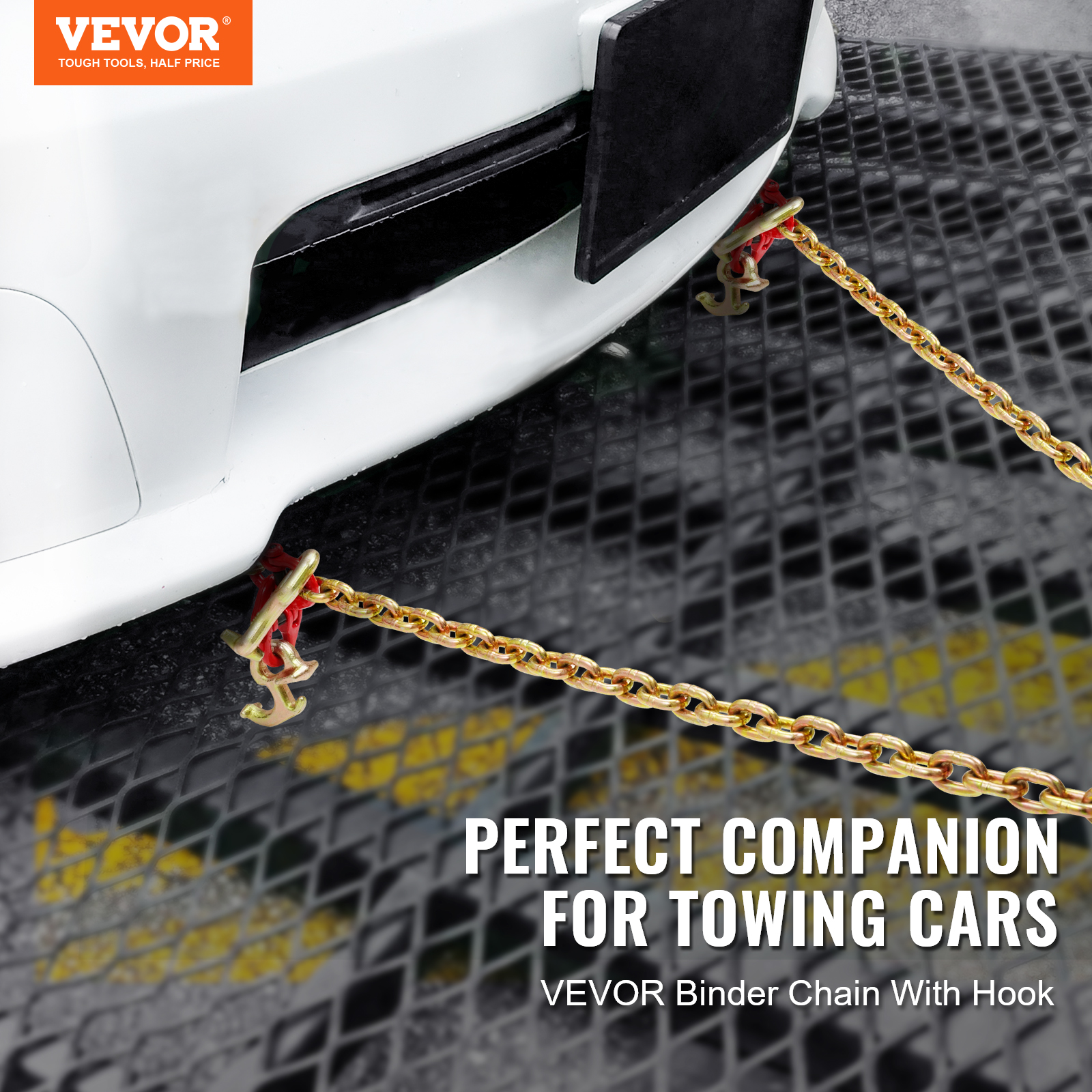 VEVOR 3/8" 5/16" Tow Chain J Hook G80 2ft, 3ft, 6ft V-Chain Wrecker Grab Hooks - Picture 52 of 74