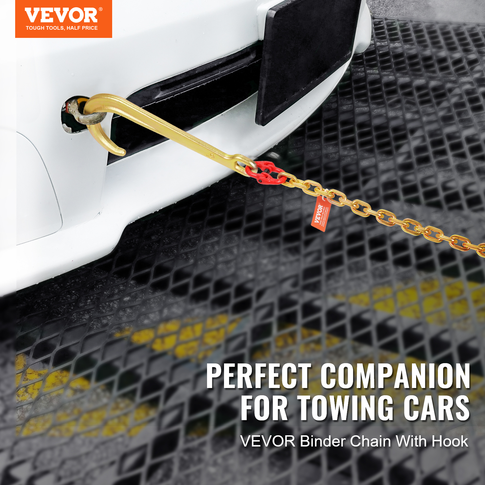 VEVOR 3/8" 5/16" Tow Chain J Hook G80 2ft, 3ft, 6ft V-Chain Wrecker Grab Hooks - Picture 40 of 74