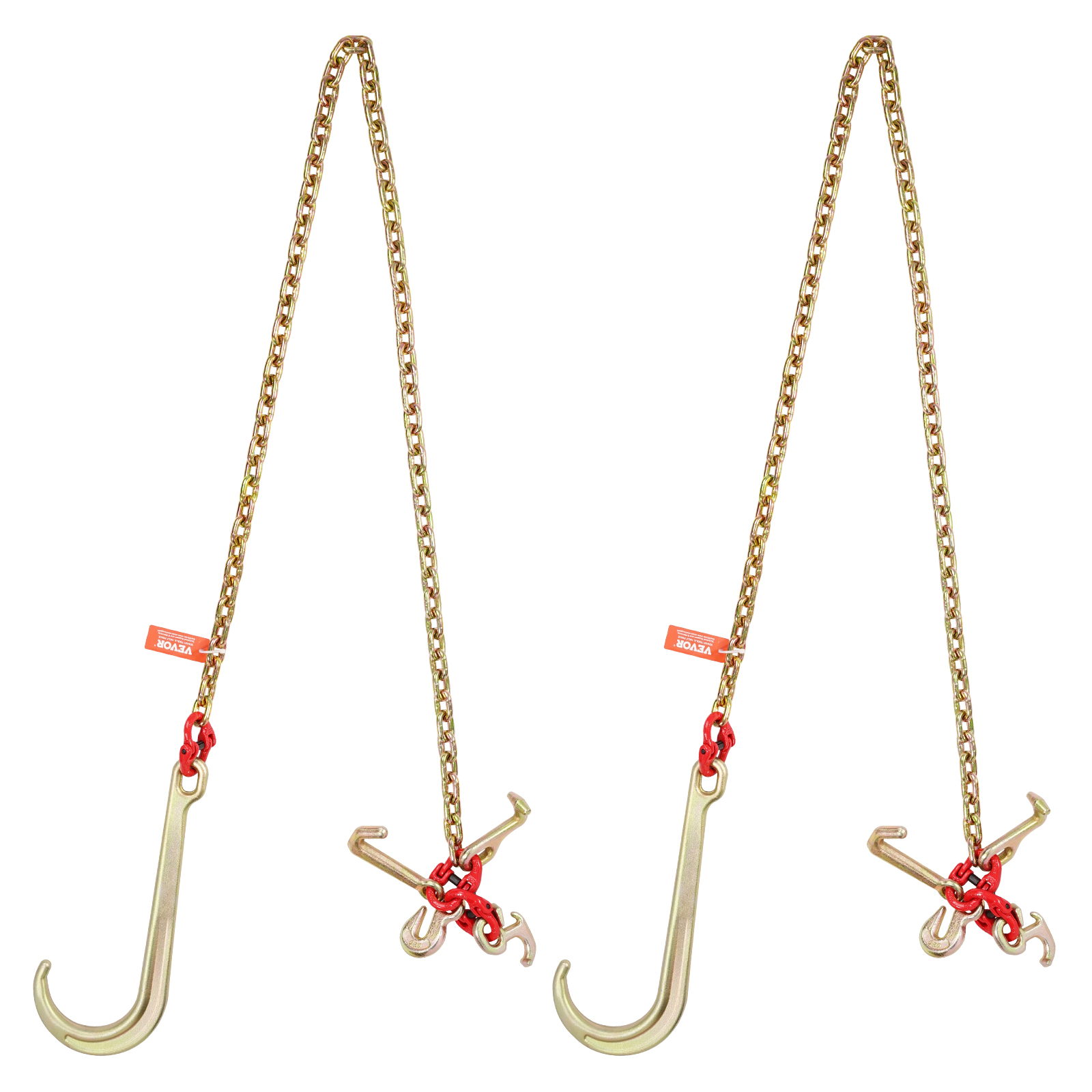 VEVOR 3/8" 5/16" Tow Chain J Hook G80 2ft, 3ft, 6ft V-Chain Wrecker Grab Hooks - Picture 25 of 74