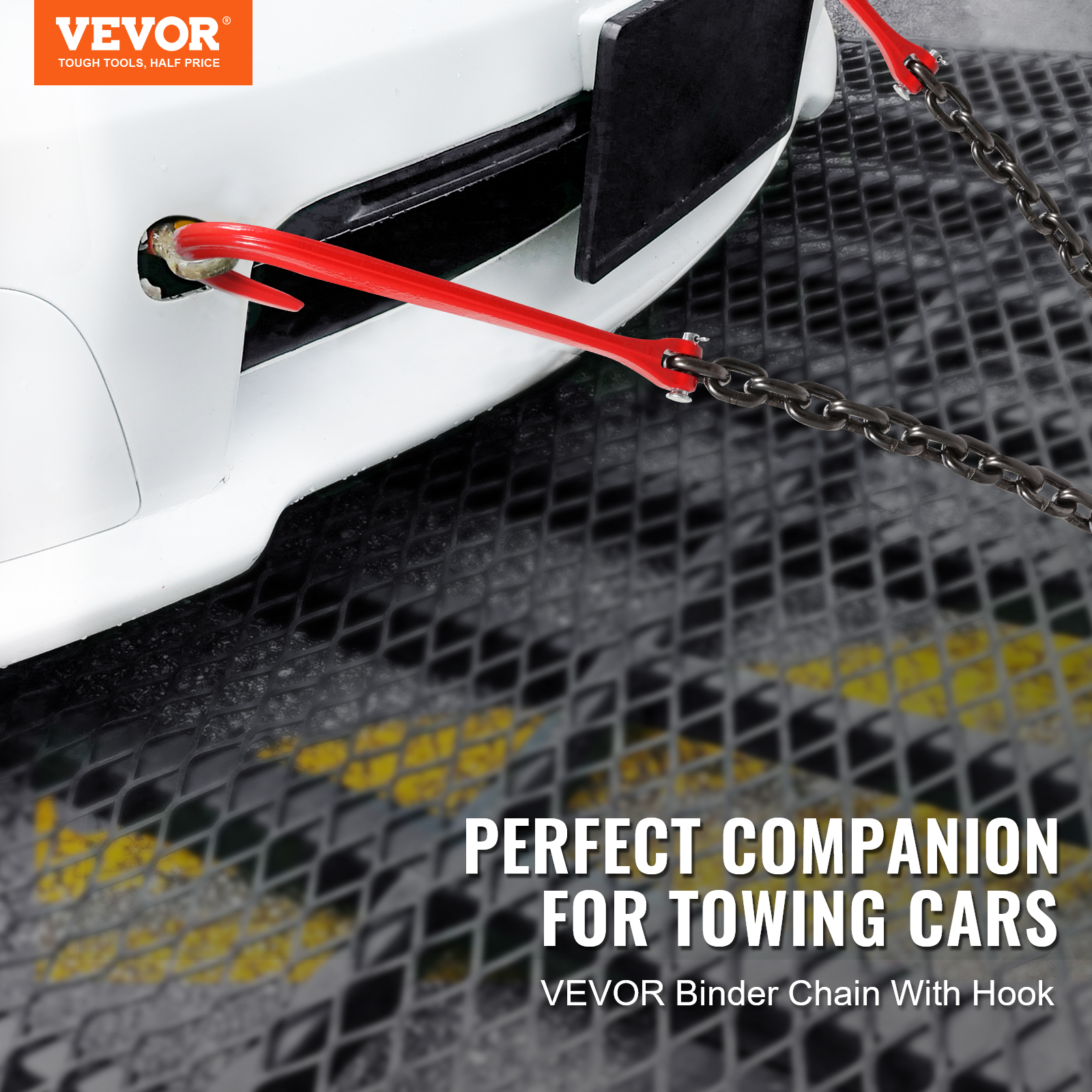 VEVOR 3/8" 5/16" Tow Chain J Hook G80 2ft, 3ft, 6ft V-Chain Wrecker Grab Hooks - Picture 28 of 74