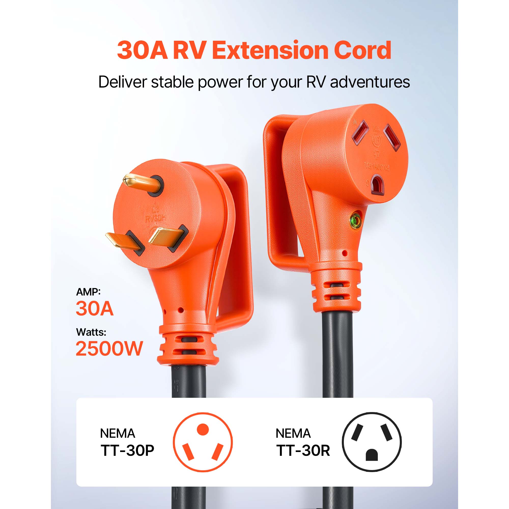 Uimoso 75/100 FT RV Extension Cord, 30/50A, STW, 10AWG/3 or 6/3 + 8/1 Gauge