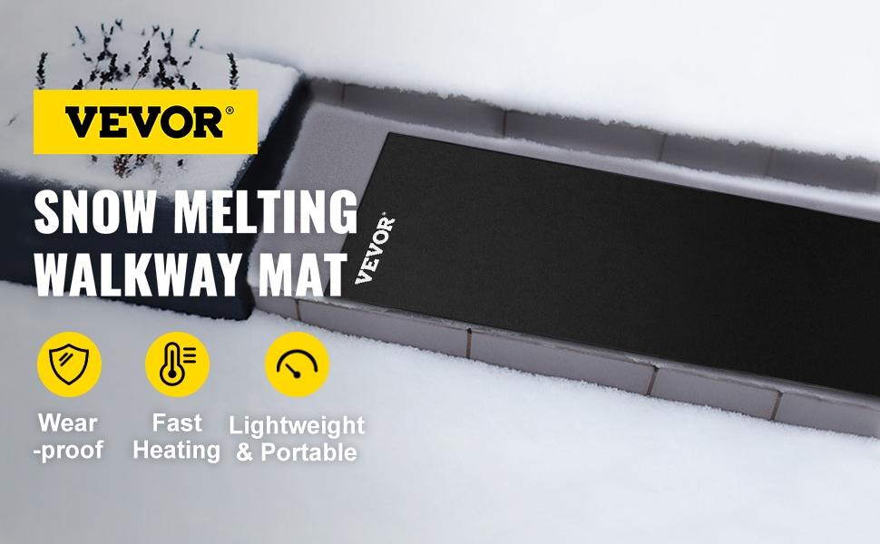 Snow Melting Mat, 11in x 15ft Heated Walkway Mat, 110V Snow and Ice Melting  Mat, PVC Heated Mat with 6ft Power Cord, Slip-Proof, Ideal Winter Outdoor  Snow Mat, 2 in/h Melting Speed