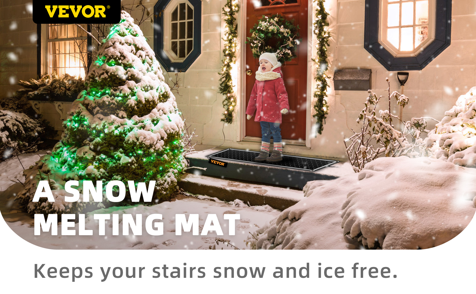 VEVOR Snow Melting Mat 10 x 30/30x60 inch Melting Speed Heated Outdoor Mats  for Winter