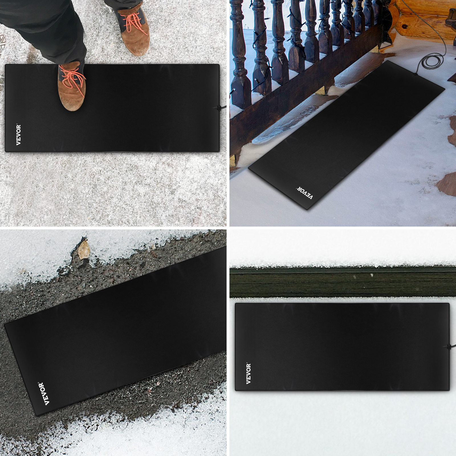 VEVOR Snow Melting Mat, 2ft x 5ft Heated Walkway Mat, 110V Snow