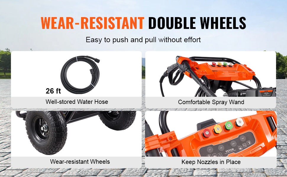 VEVOR Gas Pressure Washer 3500 PSI 2.6 GPM with 5 Nozzle Set for Cars