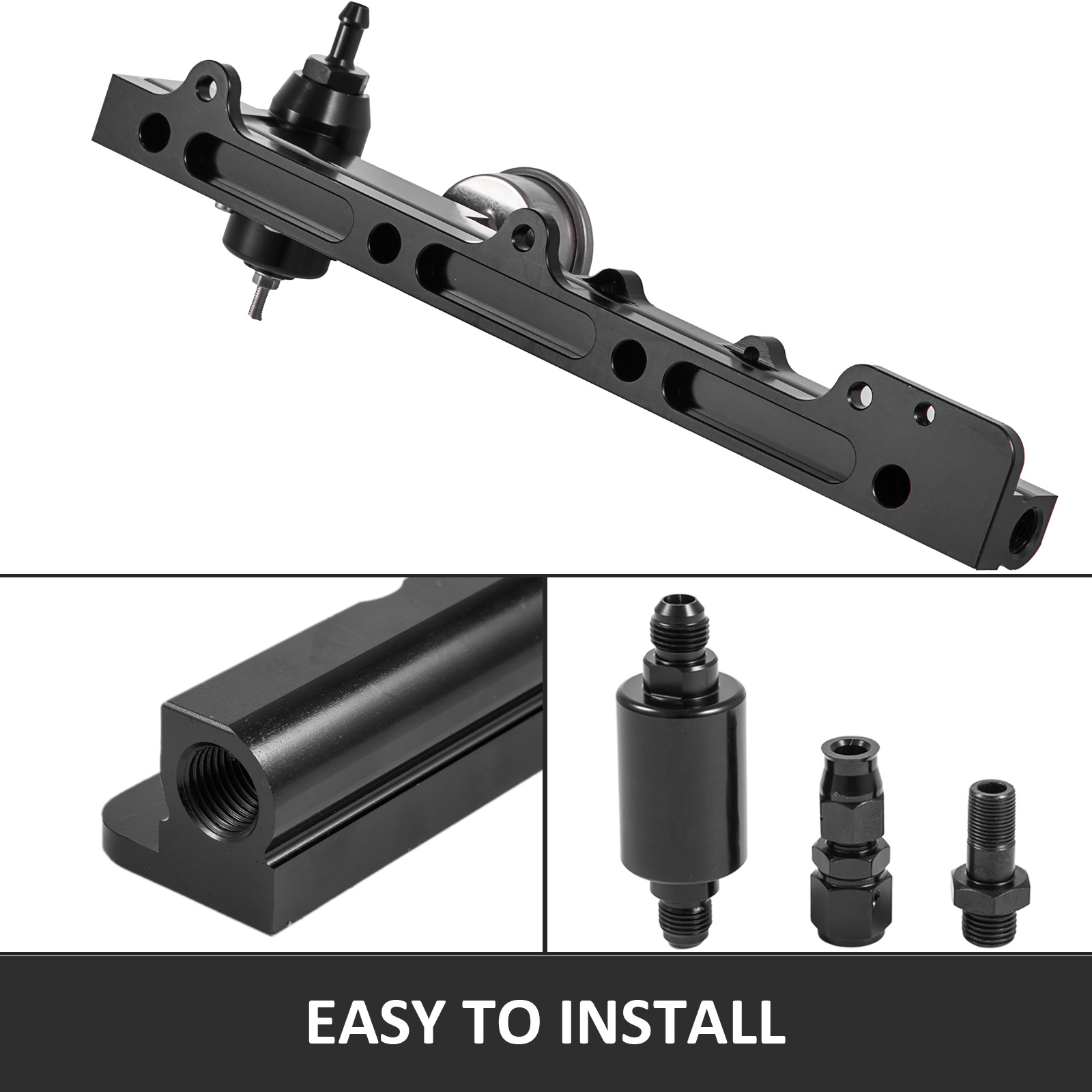 VEVOR 1/2" Fuel Bore Size Fuel Rail Kit 1/8th NPT BSeries Swapped