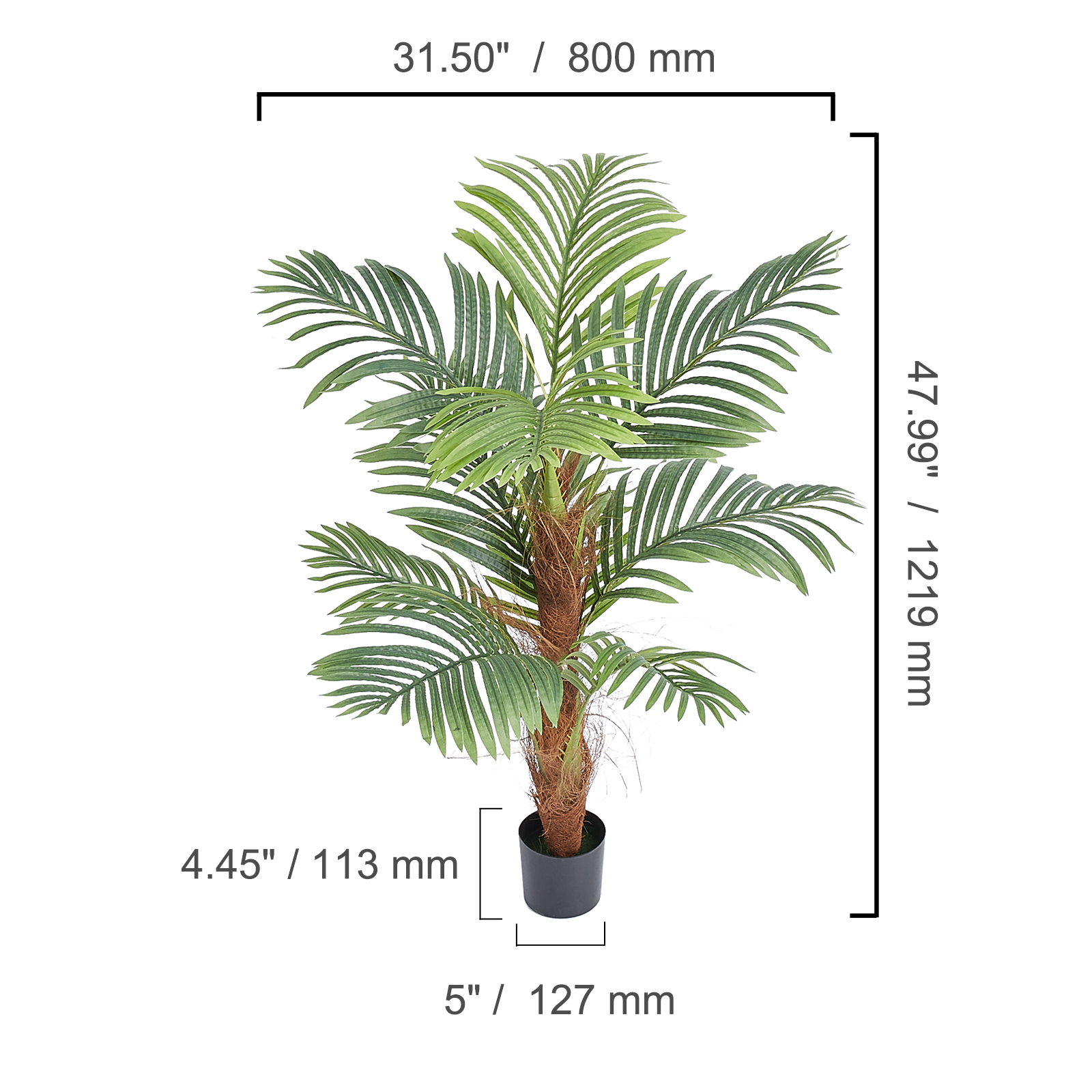 VEVOR Artificial Palm Tree, 4 FT Tall Faux Plant, Secure PE Material & Anti-Tip  Tilt Protection Low-Maintenance Plant, Lifelike Green Fake Tree for Home  Office Warehouse Decor Indoor Outdoor