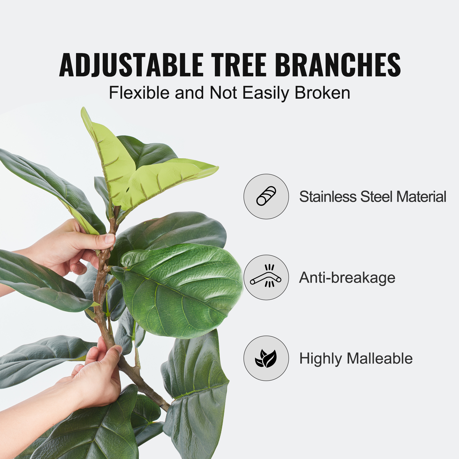 VEVOR 1.8m Artificial Fiddle Leaf Fig Tree Indoor Outdoor Office Decor - Picture 5 of 12