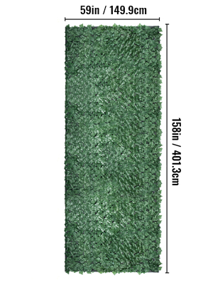 VEVOR Artificial Ivy Privacy Fence Screen, 59"x158" Ivy Fence, PP Faux Ivy Leaf Artificial Hedges Fence, Faux Greenery Outdoor Privacy Panel Decoration for Garden, Decor, Balcony, Patio, Indoor
