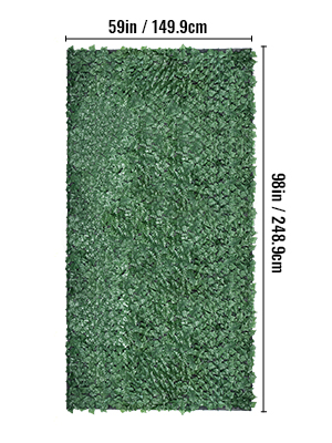 VEVOR Artificial Ivy Privacy Fence Screen, 59"x98" Ivy Fence, PP Faux Ivy Leaf Artificial Hedges Fence, Faux Greenery Outdoor Privacy Panel Decoration for Garden, Decor, Balcony, Patio, Indoor