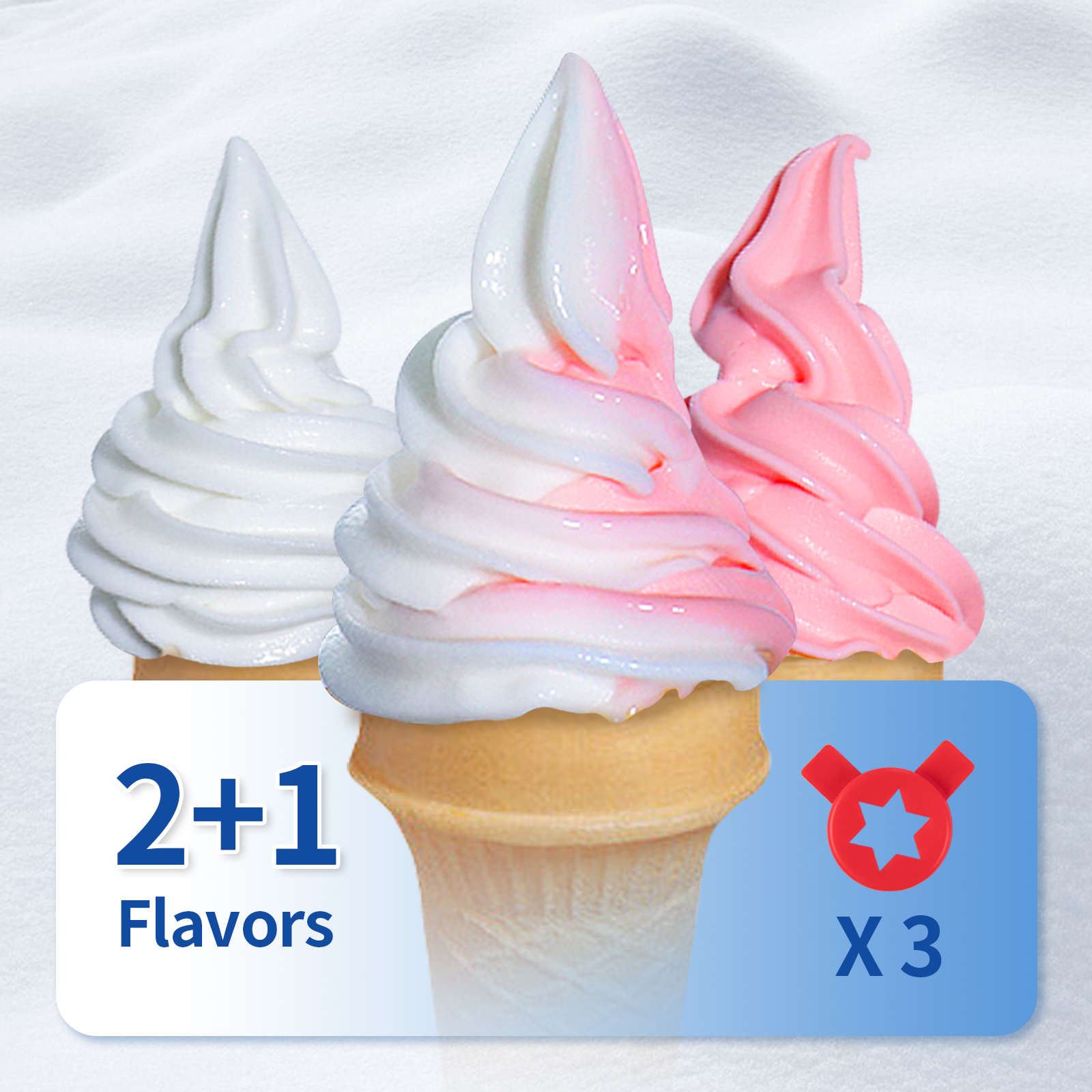 VEVOR Commercial Ice Cream Maker,20-28L/H Yield,2+1 Flavors Soft