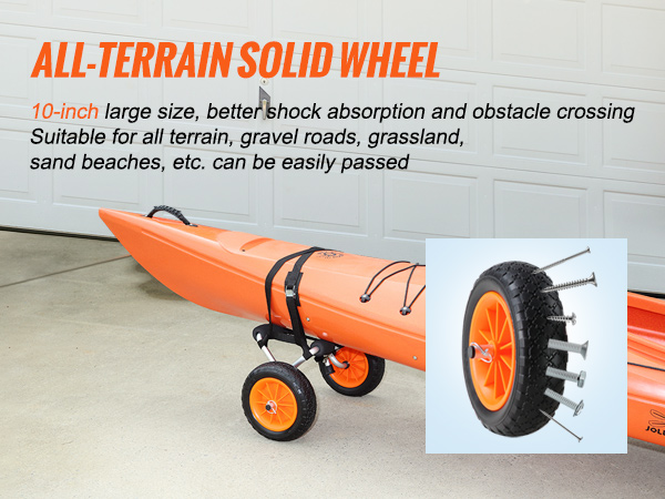 Oxgord Kayak Cart Dolly Wheels Trolley - Kayaking Accessories Best for  Beach Tires Transport Canoe Fishing Jon