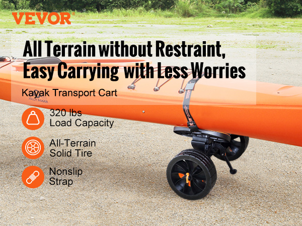 Kayak Cart, Large Load Capacity, Nonslip Support Foot