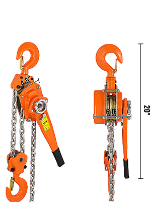 VEVOR Chain Hoist 1650LBS 10 FT Lift Lever Block Chain Hoist 3/4 Ton ...