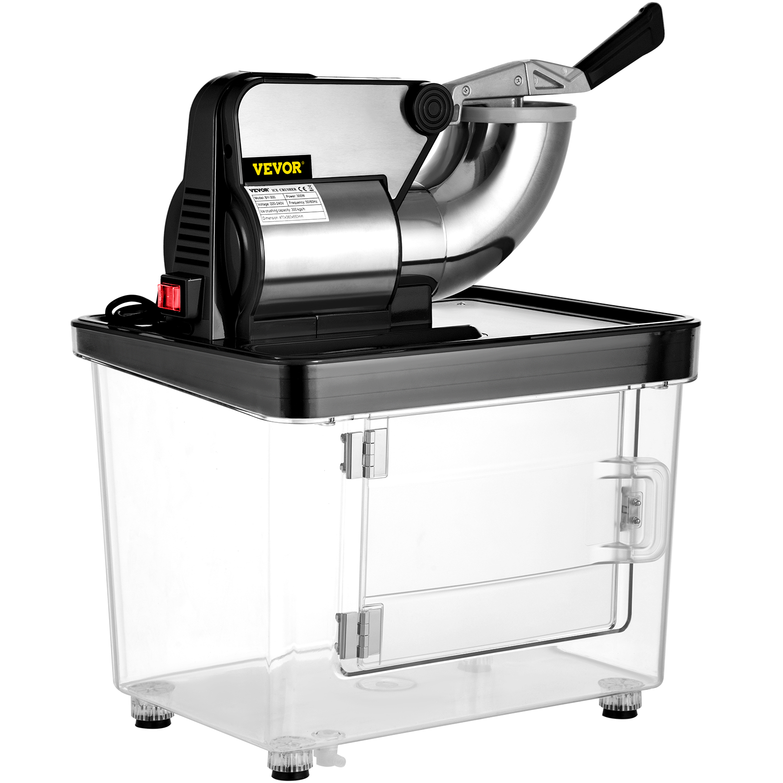 VEVOR 400500LBS/H Commercial Snow Cone Machine Electric Ice Shaver Ice