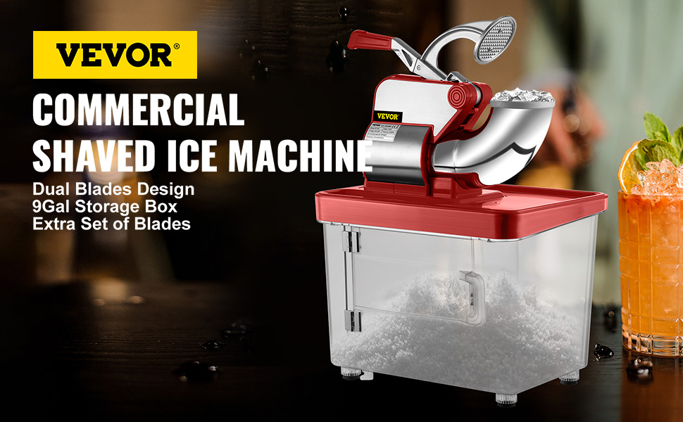 Electric Ice Crusher Shaver Machine Snow Cone Maker Shaved Ice 440 Lbs 