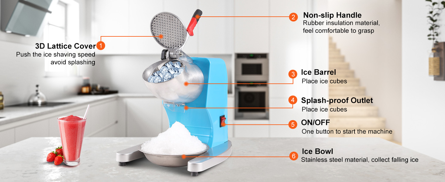 Machine à glace pilée broyeur de glace professionnel 94 kg