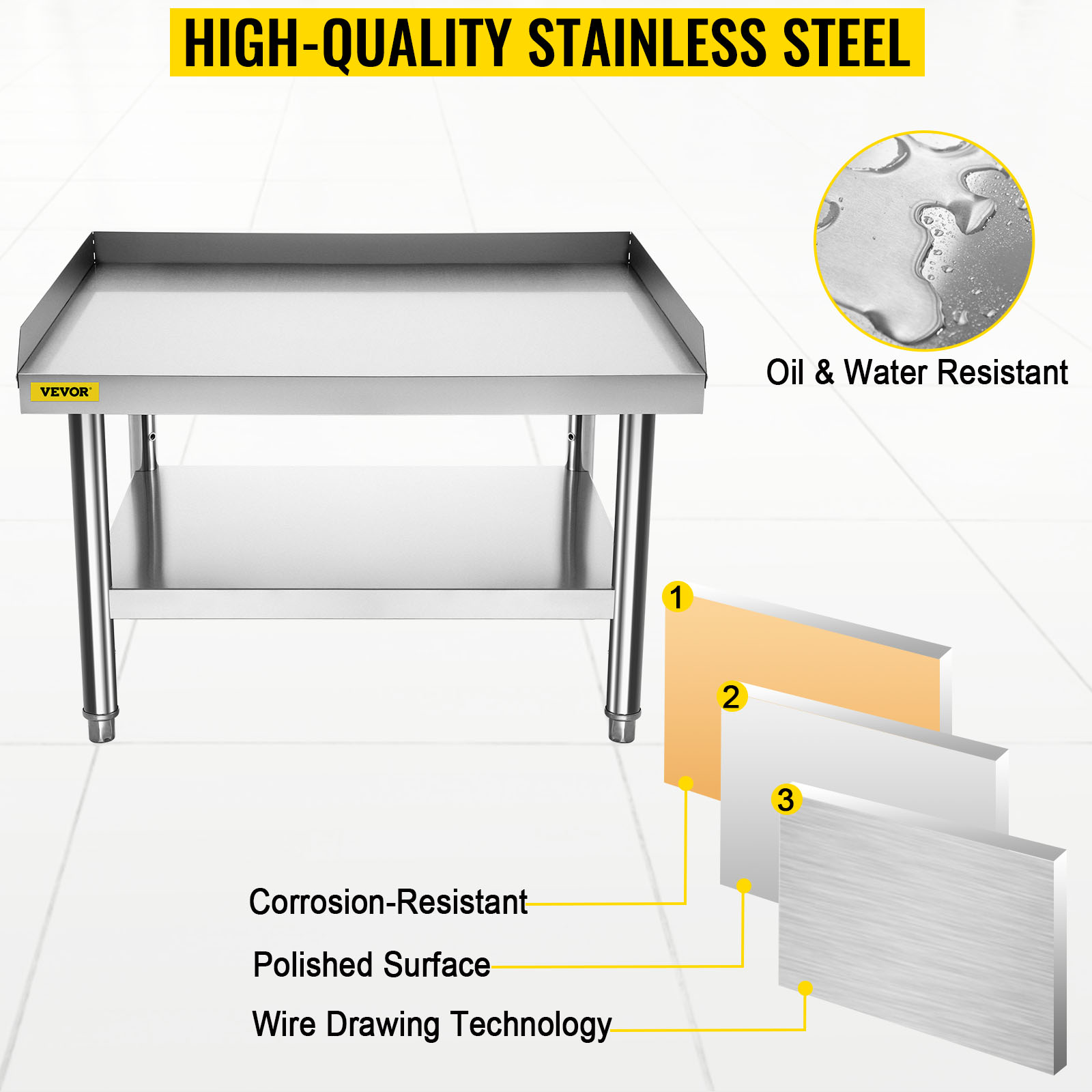 VEVOR Stainless Steel Equipment Grill Stand, 36 x 28 x 24 Inches