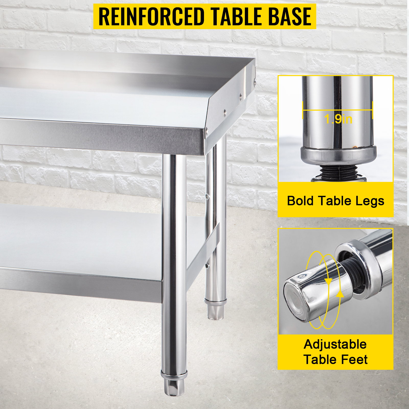 Regency 30x48 Stainless Steel Commercial Table – Heavy Duty Equipment Stand For Mixer Or Grill